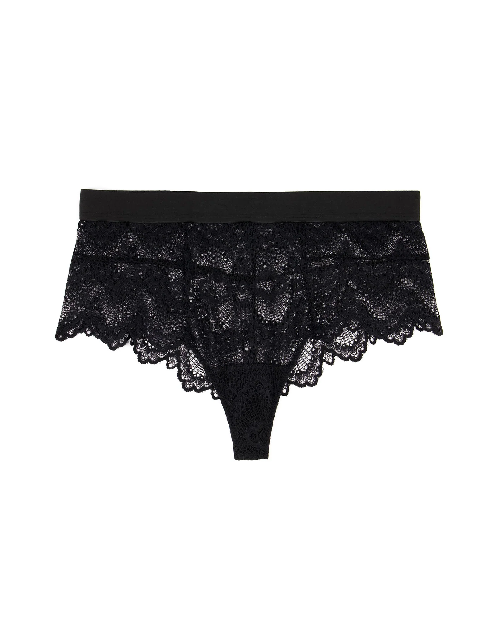 Lace Highwaist String 001 Saboteur Black