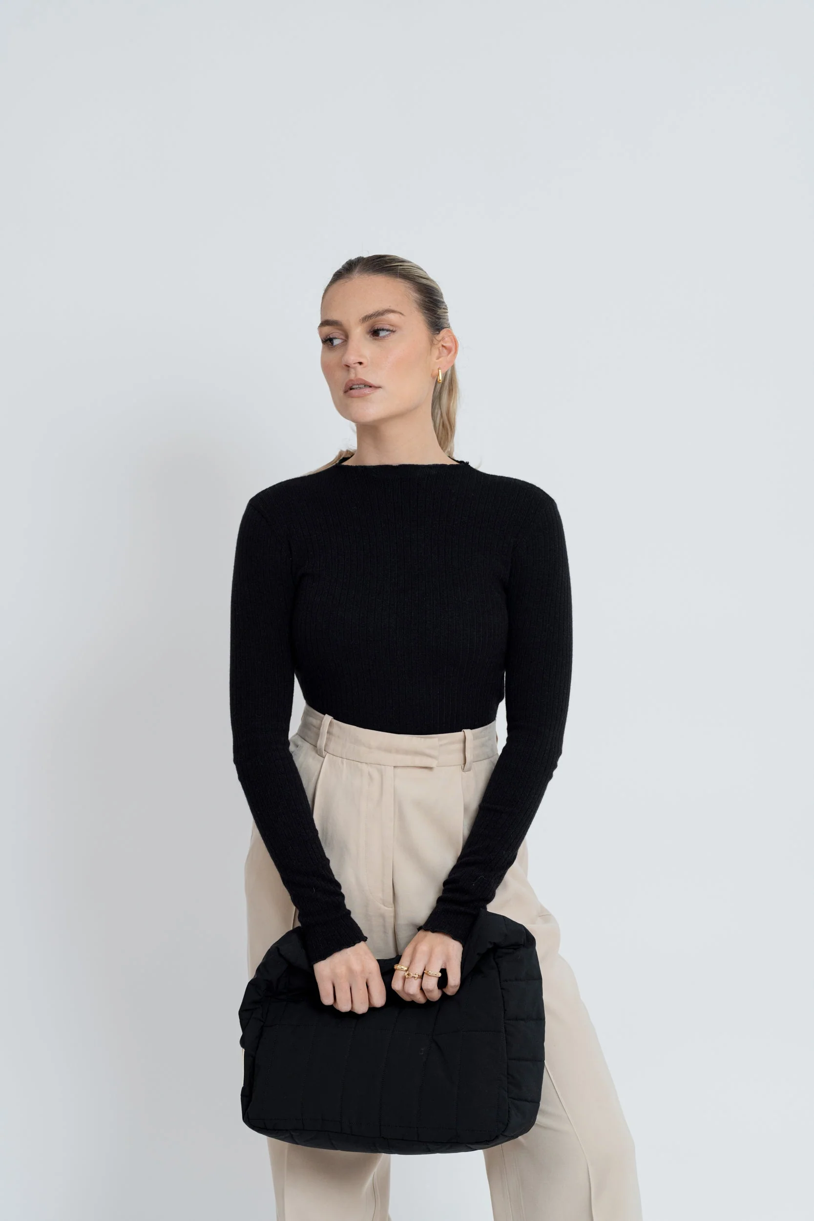 Pillow Upcycled Shoulder Bag Black