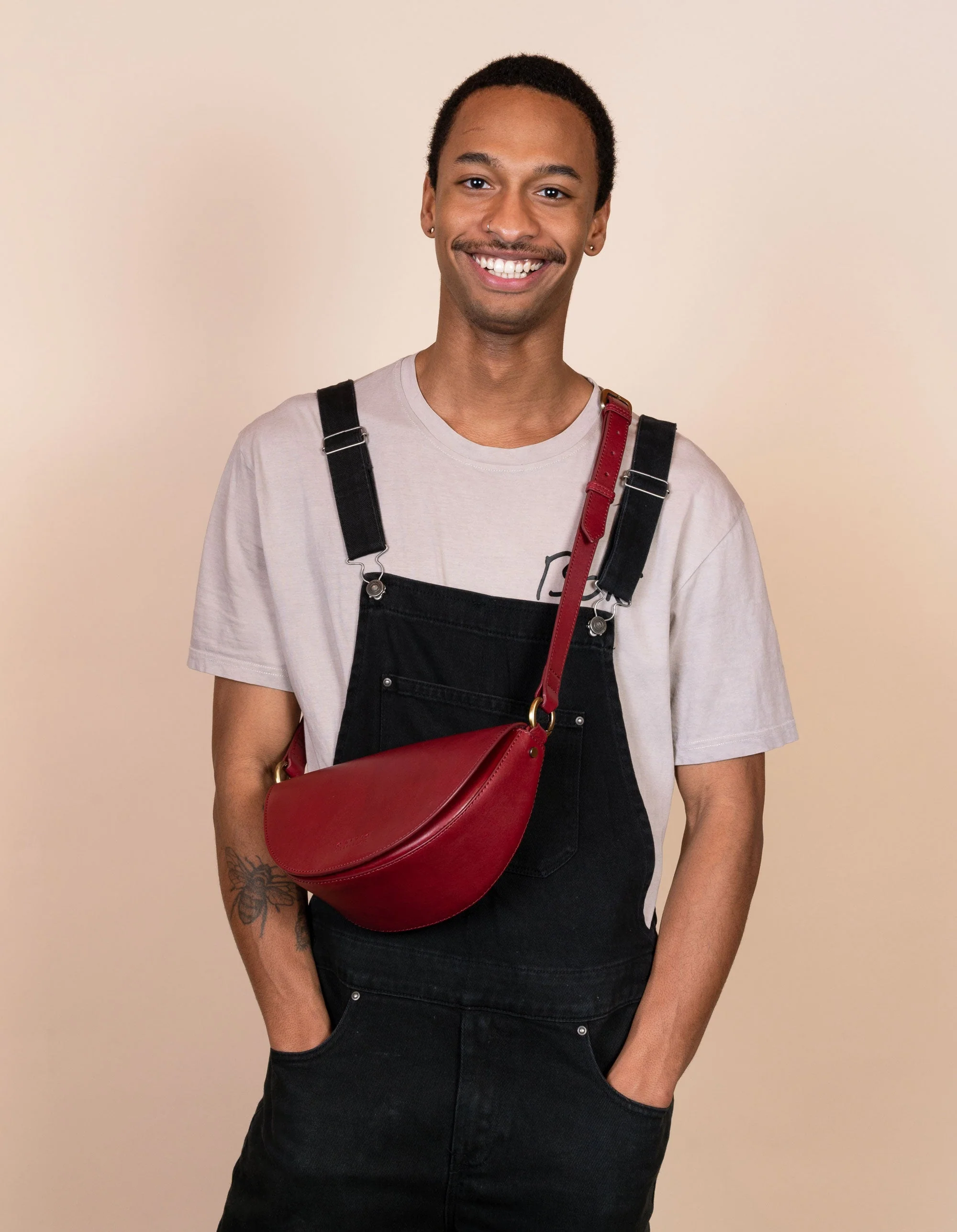 Laura Bag Checkered Classic Leather Ruby