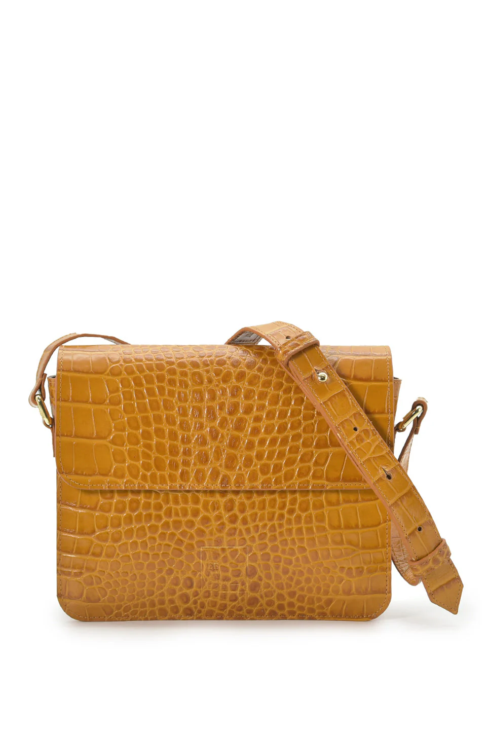 Squere Leather Shoulder Bag Camel
