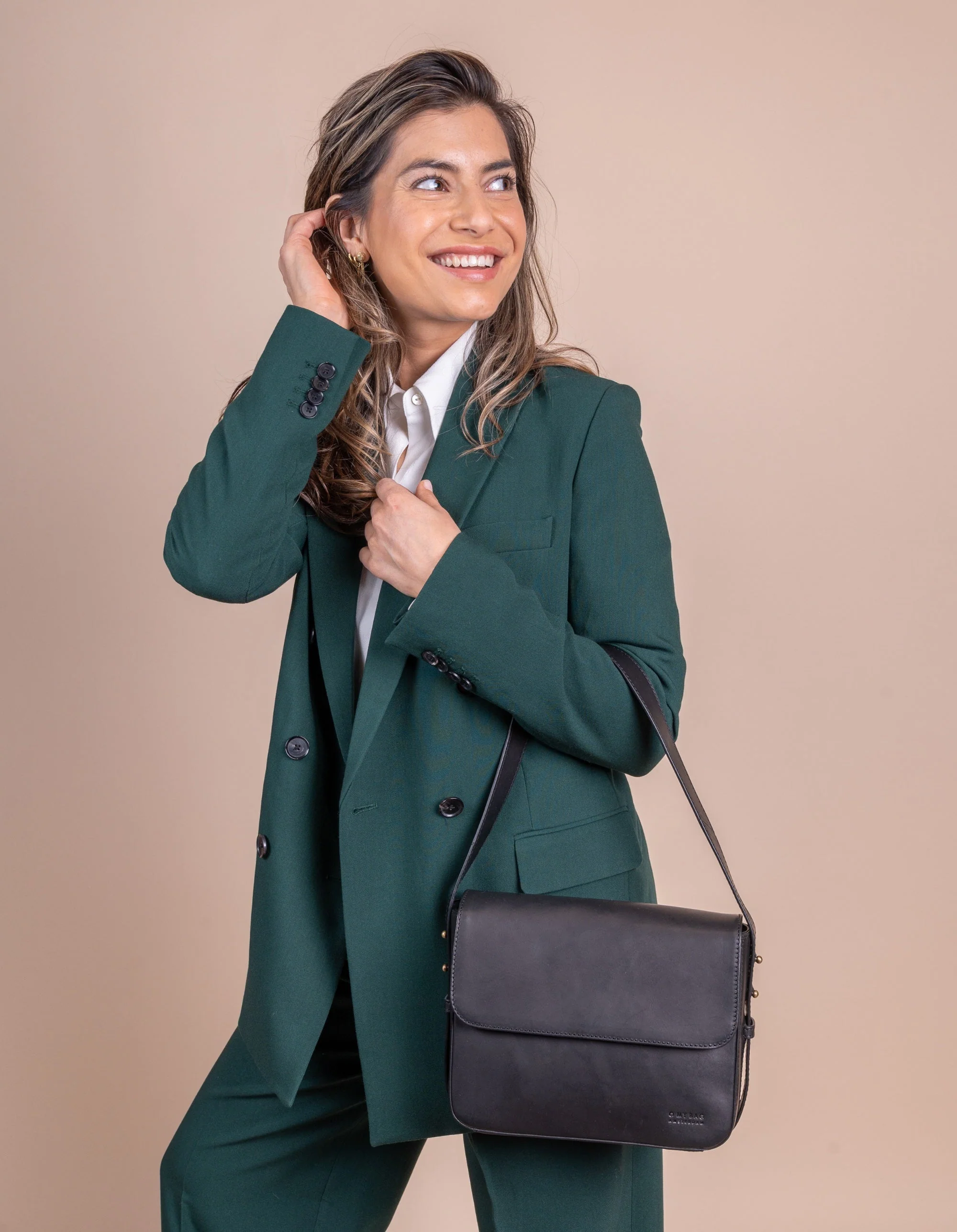 Gina Classic Leather Bag Black