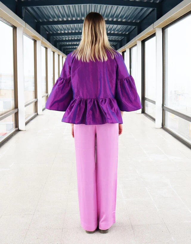 Lush Shirt With Bow Collar Purple