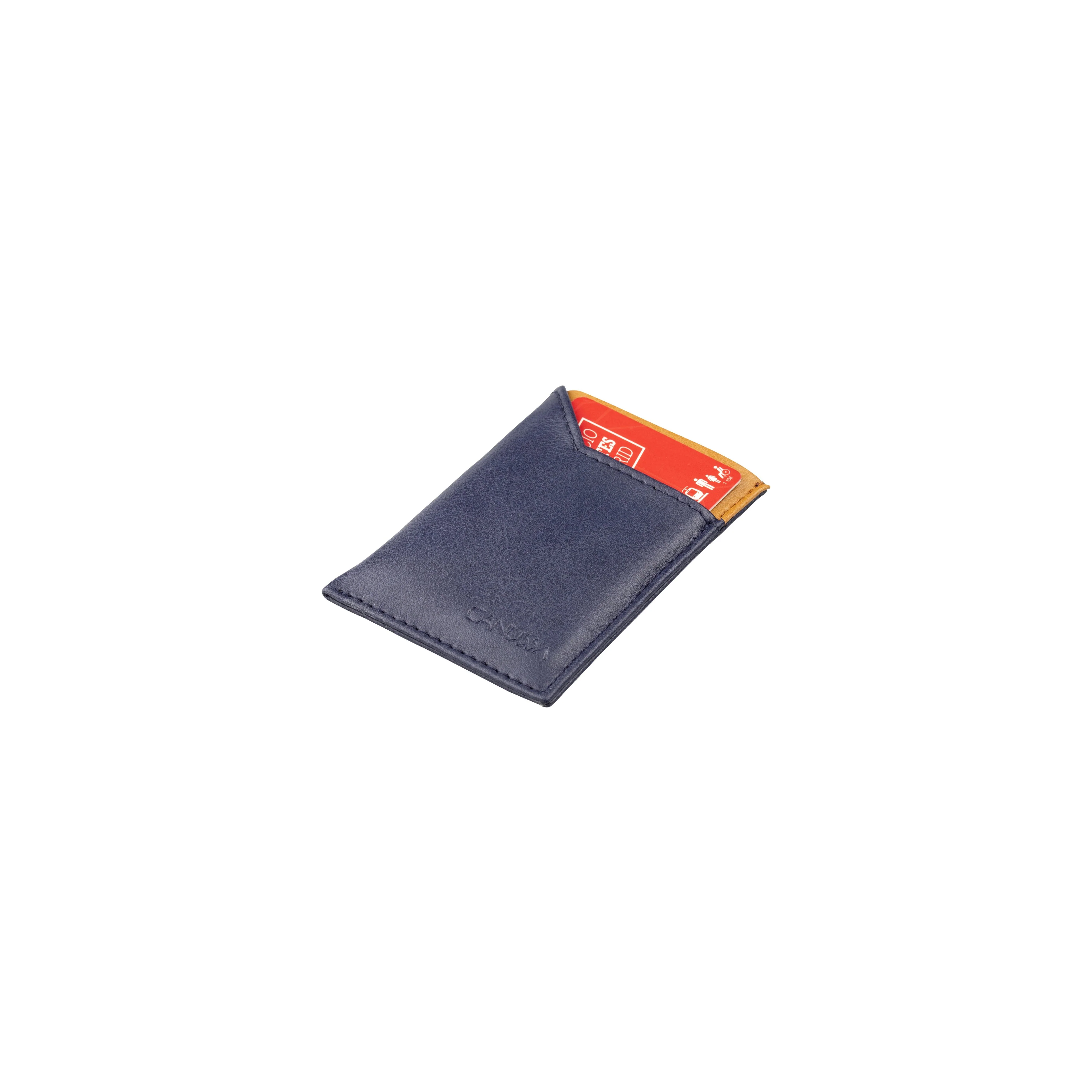 Wallet Vegan Card Holder Blue / Camel