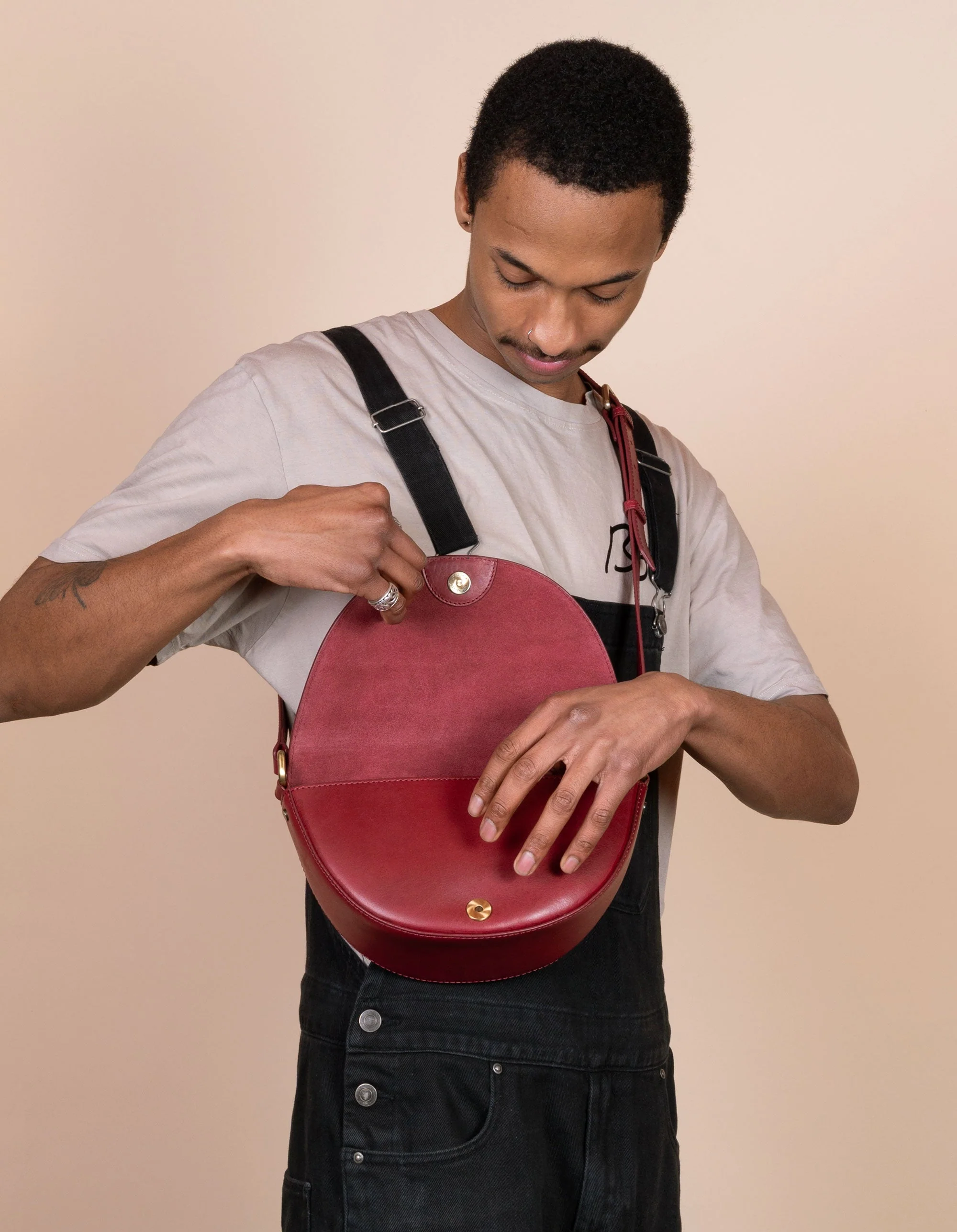 Laura Bag Checkered Classic Leather Ruby