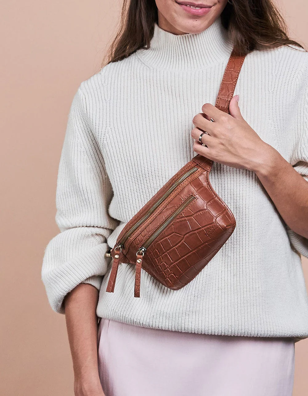 Beck's Bum Bag Wild Oak Soft Grain Croco