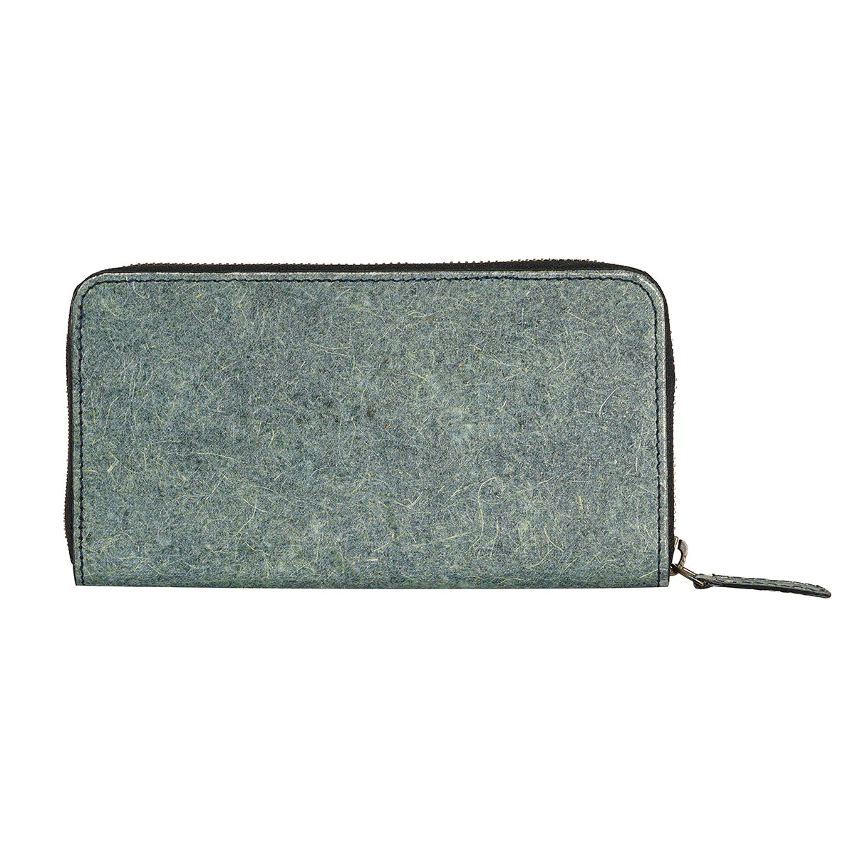Coconut Leather Long Zip Wallet Ocean Green