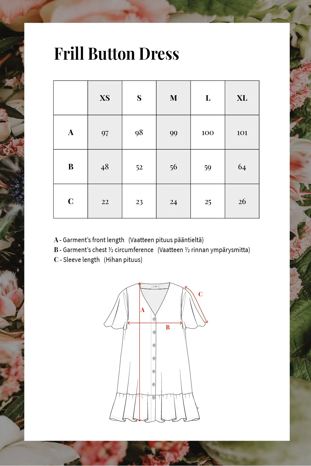 Frill Button Dress Black