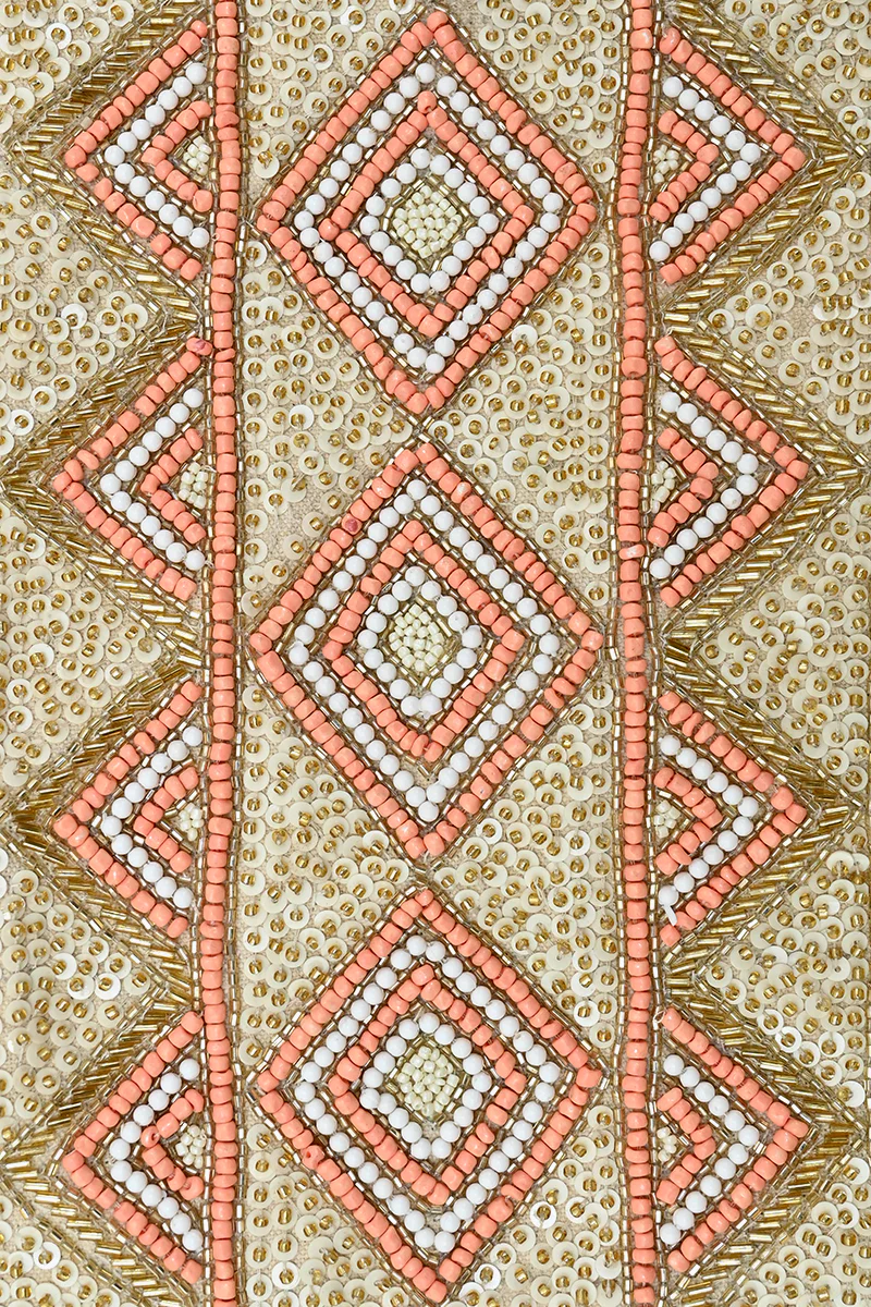 Rose Gold Tote-Hand Beaded Metallic Tote For Women