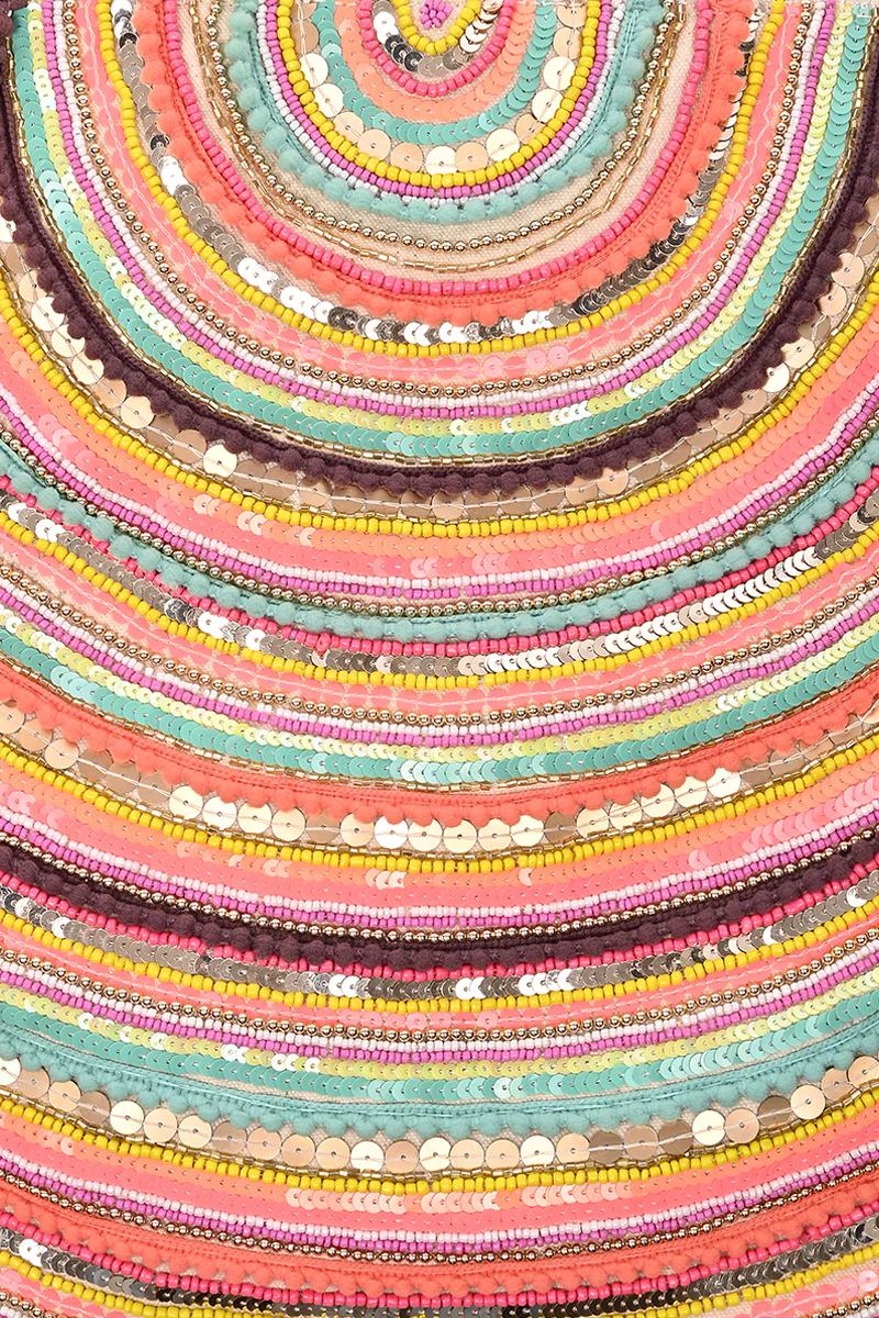 Vibrant Hand Embellished Rainbow Hand Beaded Tote