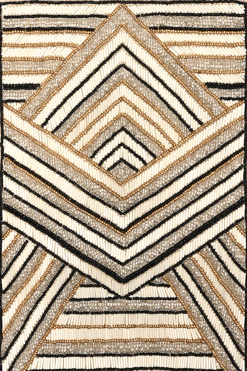 Golden Glam Hand Beaded Metallic  Tote