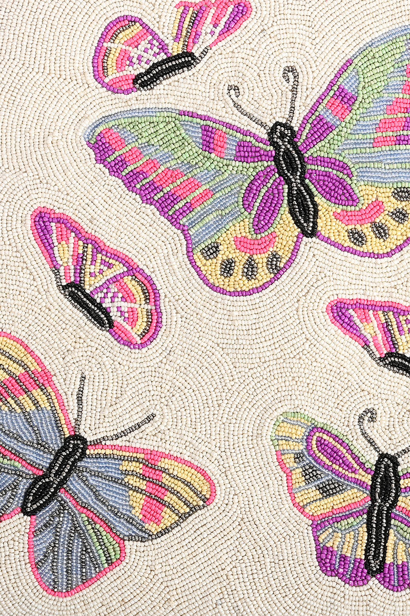 Rosebloom Butterfly Beaded Tote