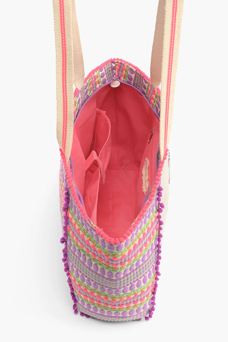 Rosebloom Butterfly Beaded Tote