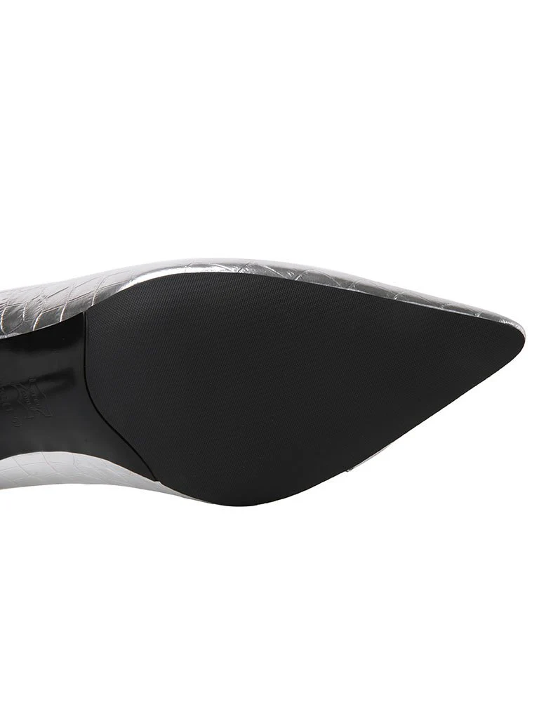 7CM High Heel  Pointed Toe Leather Shoes