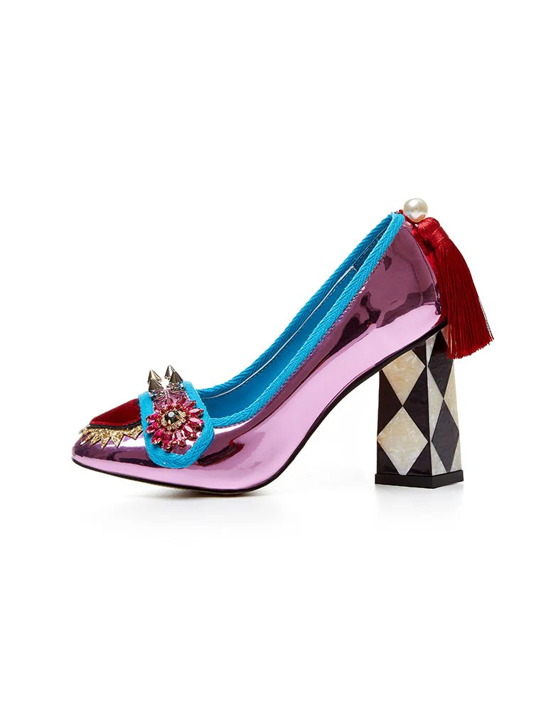 Sweet Heart Rivet Chunky Heel  Vinatge Shoes