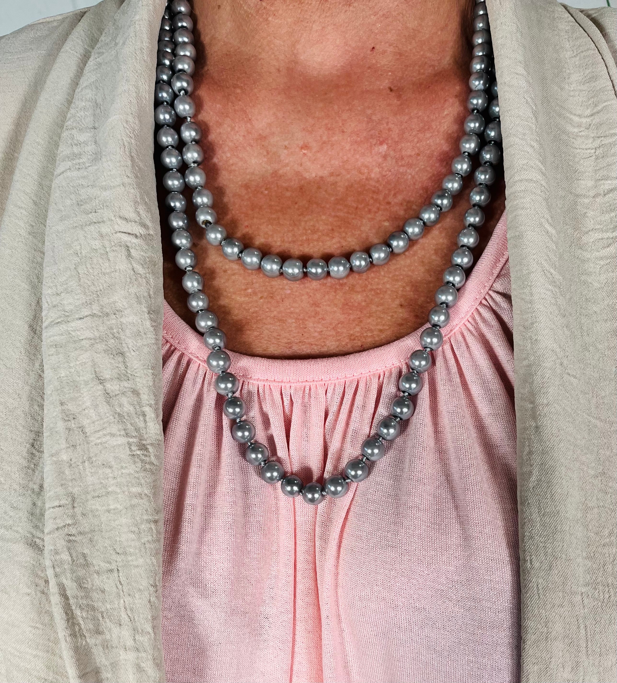 Darcie Beaded Necklace - Charcoal