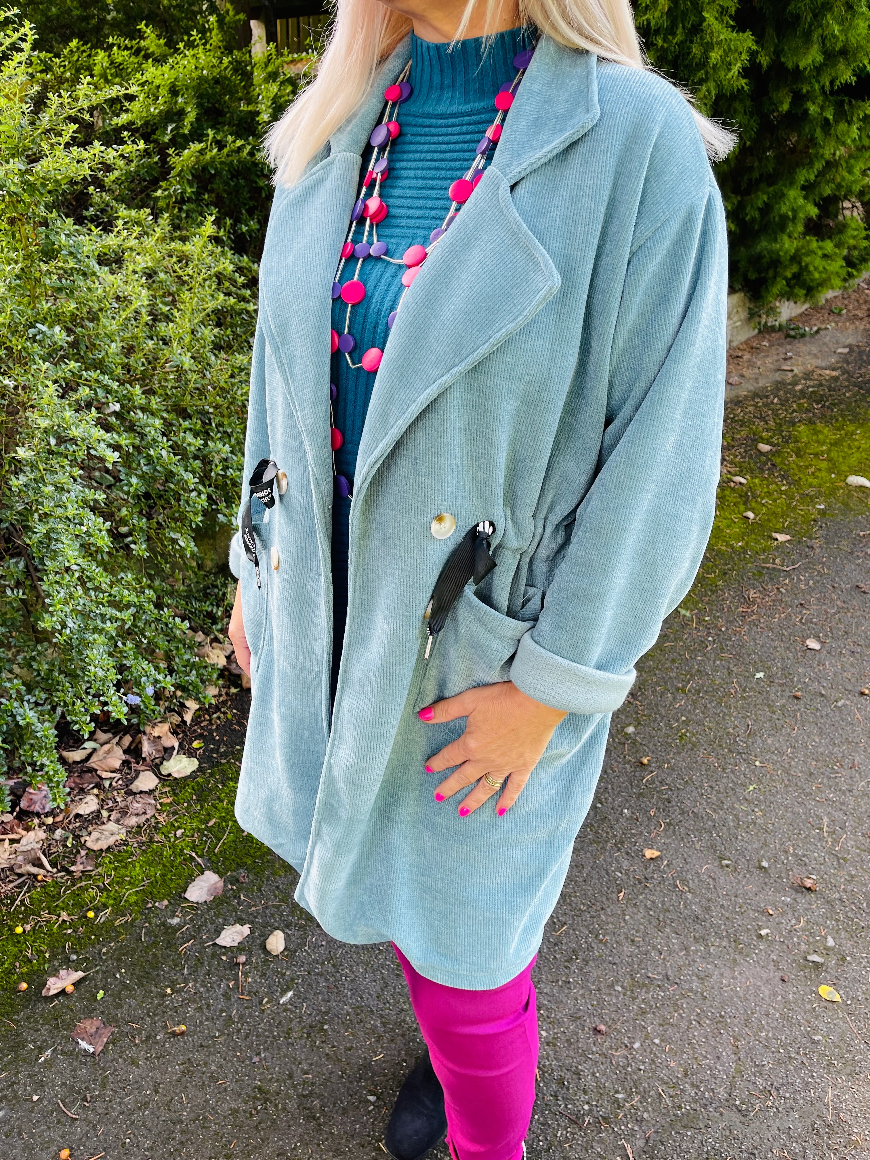 Beaded Weave Necklace - Pink