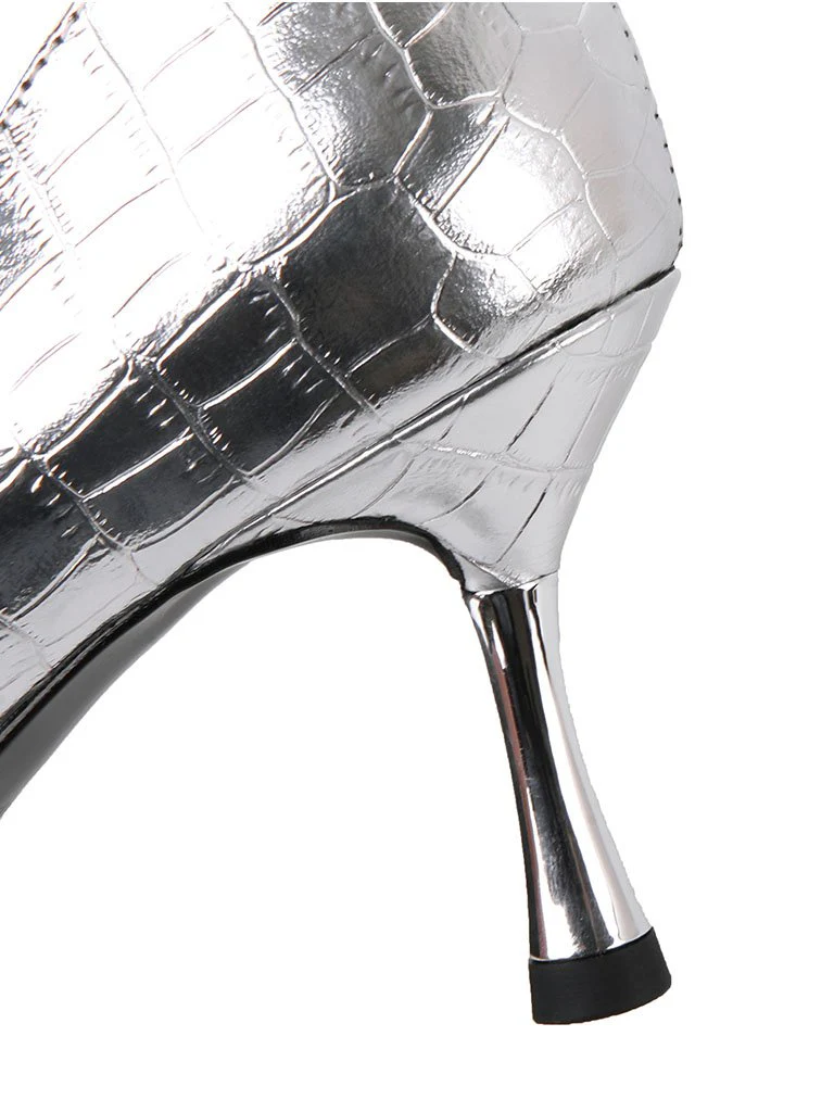 7CM High Heel  Pointed Toe Leather Shoes