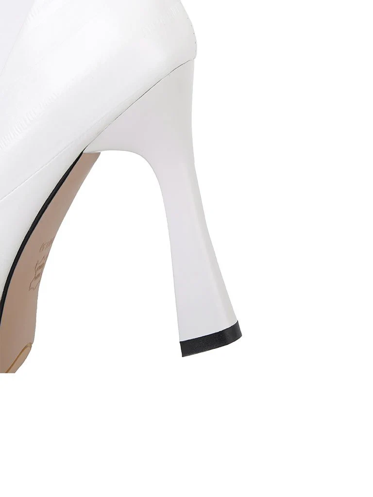 10.5CM High Heel Platform Pointed Toe Leather Shoes