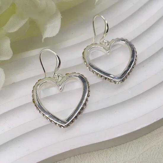 Diamante Kissed Heart Earrings