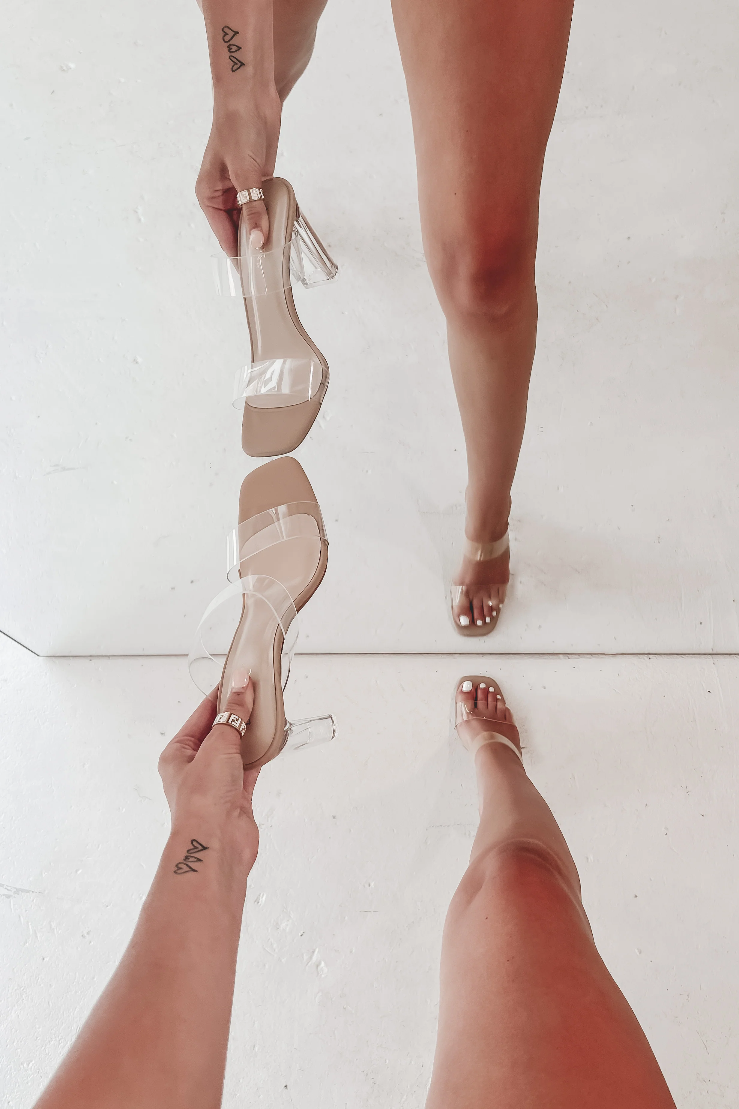 My Fashionista Is Showing Clear Slip On Heel