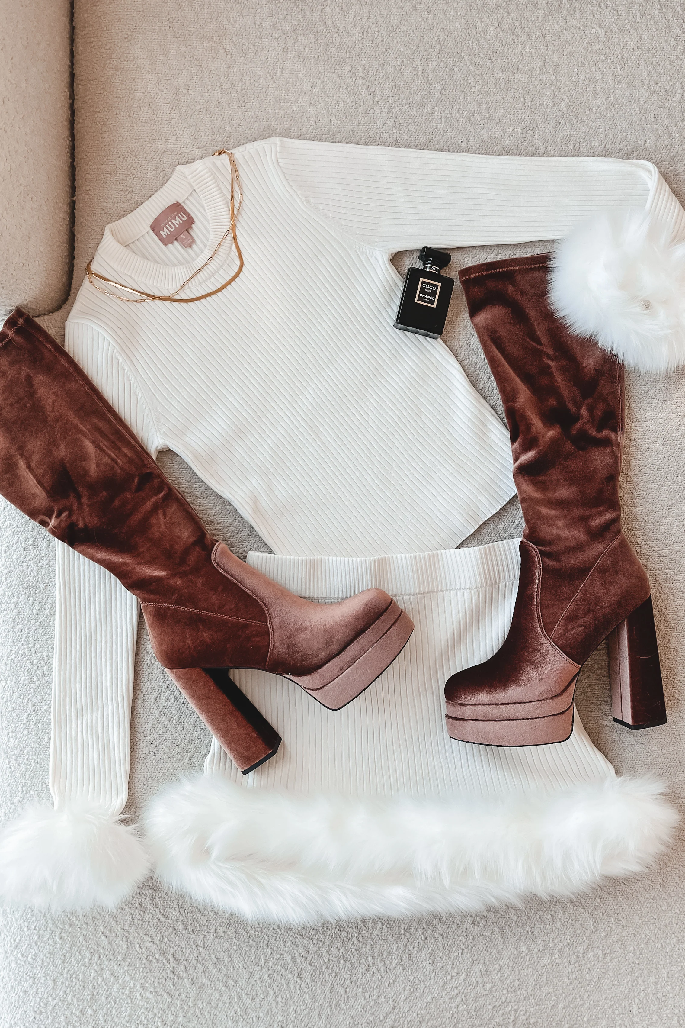 Center Of Attention Velvet Platform Boot