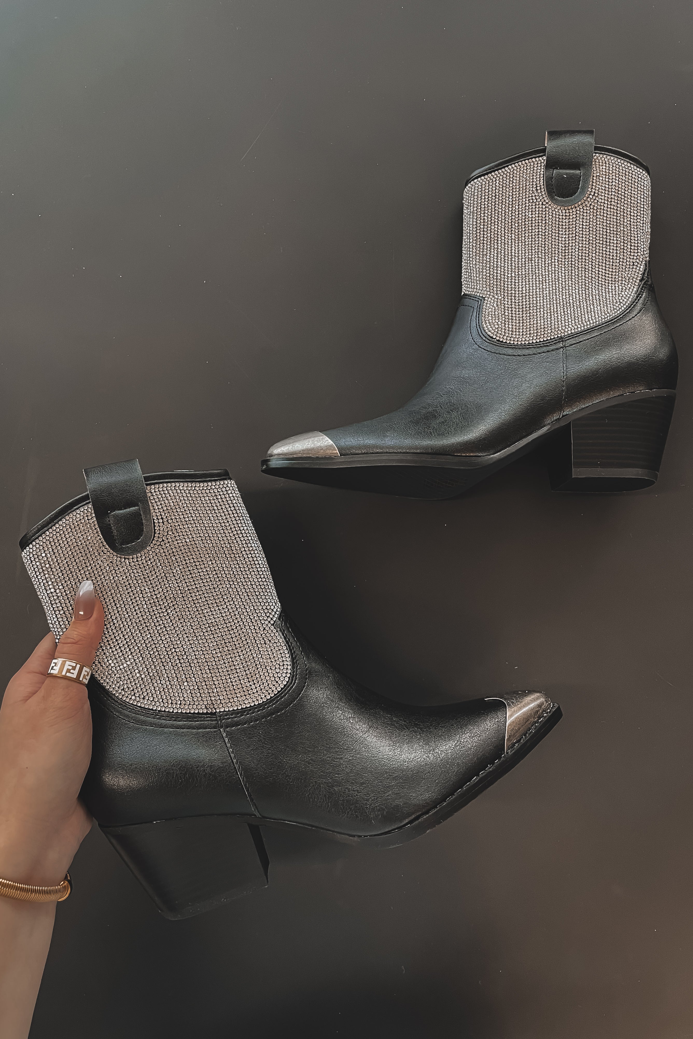 HOLIDAY DEAL   Speak For Themselves Black Rhinestone Bootie