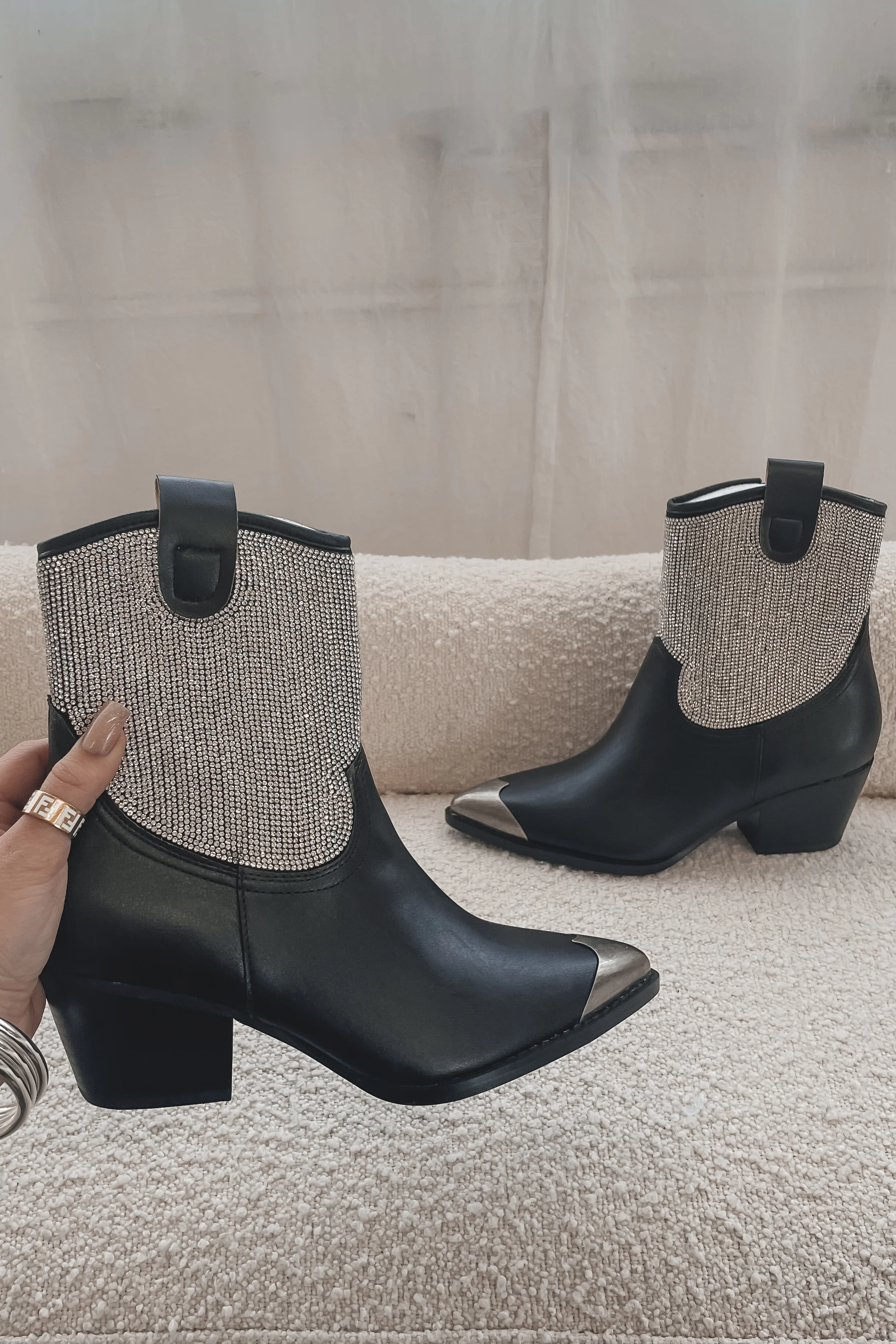 HOLIDAY DEAL   Speak For Themselves Black Rhinestone Bootie