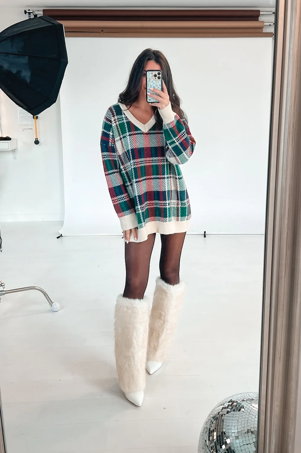 Making Cold A Statement Off White Faux Fur Stiletto Boots