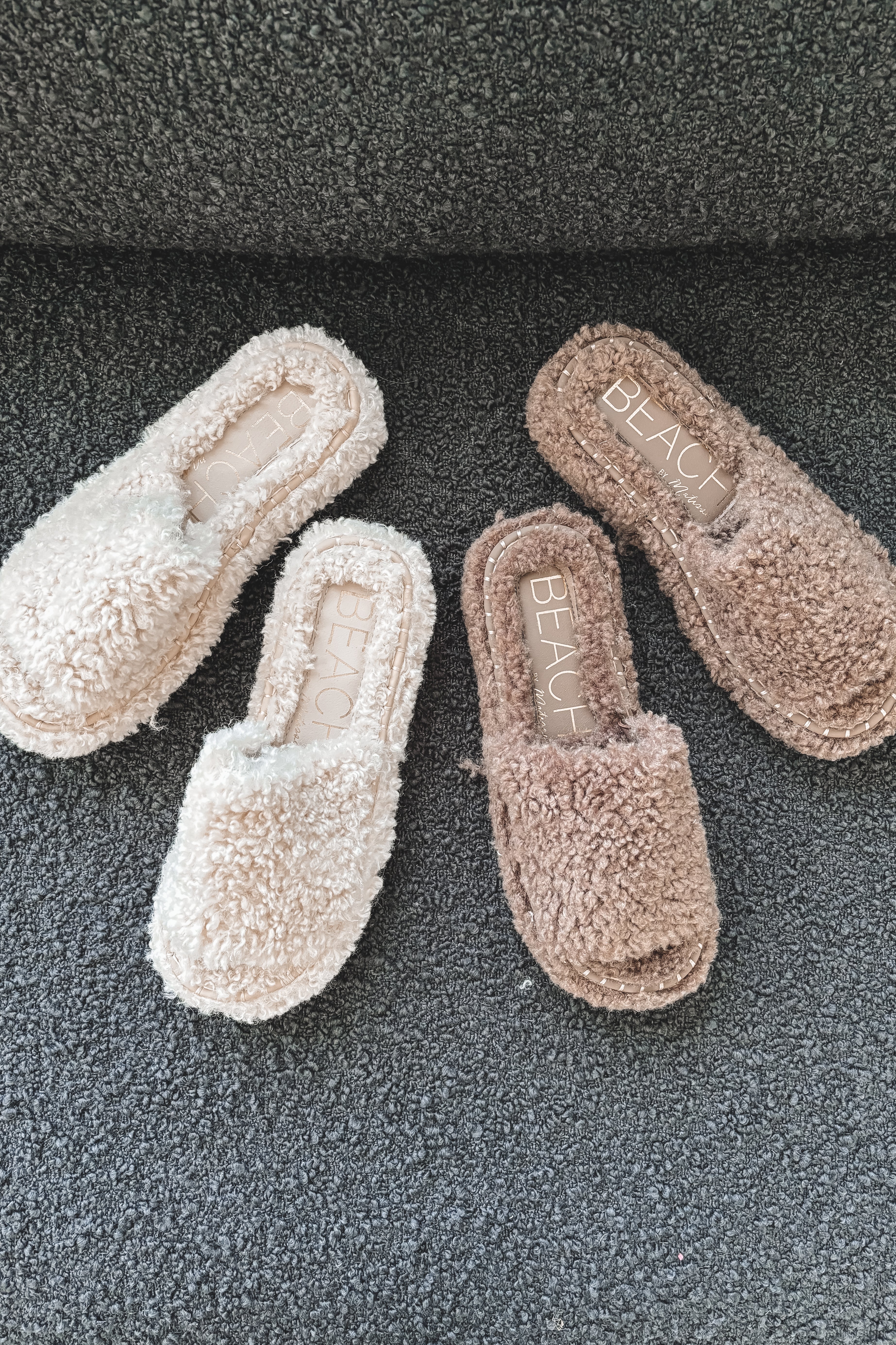 Matisse In House Cozy Vegan Sherpa Slipper Slides