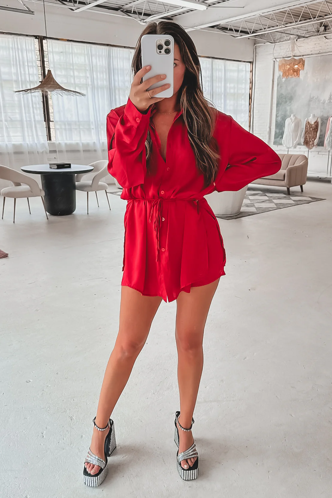 Center Of Attention Silver Platform Heel