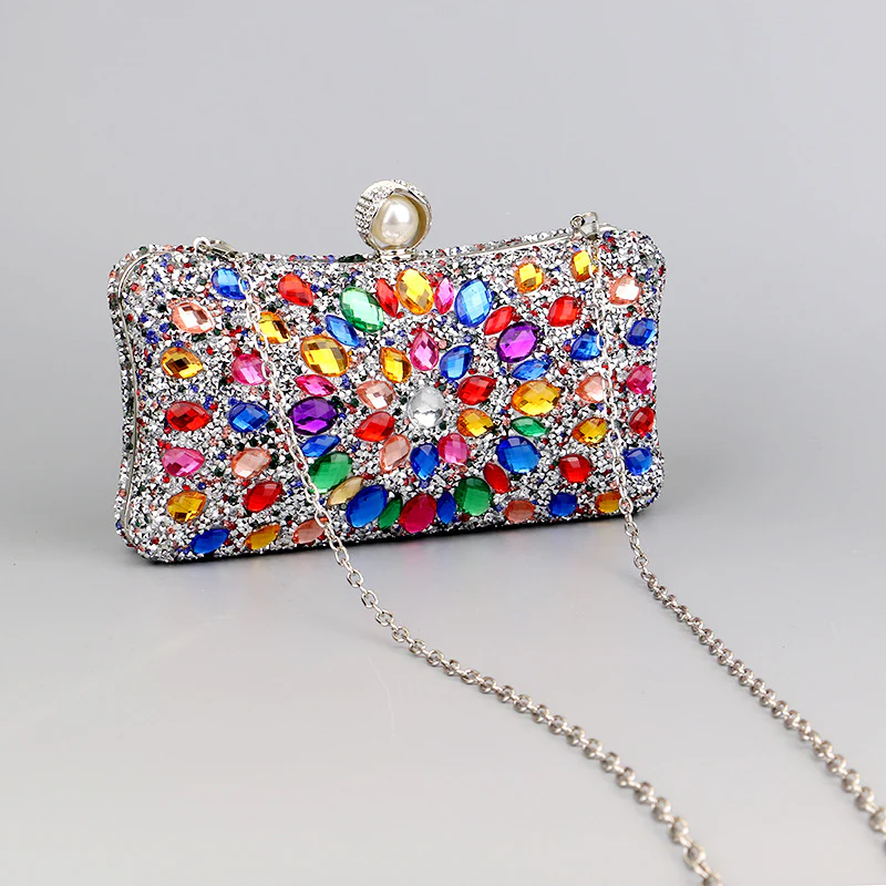 Casual Patchwork Chains Rhinestone Bags