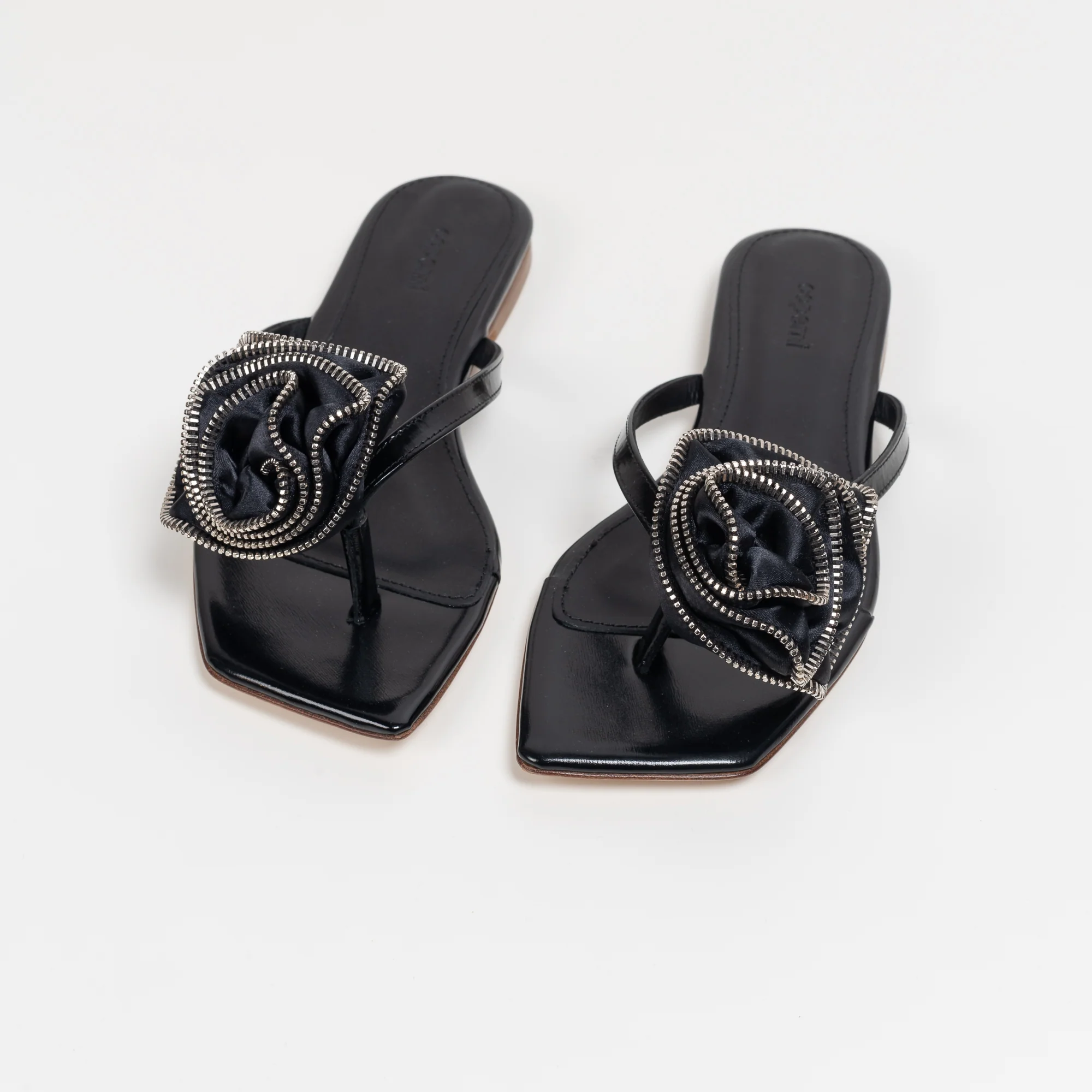 Zip Flower Flip Flops