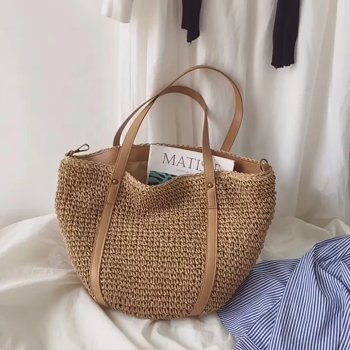 Handbags Large Straw Woven Tote Bag