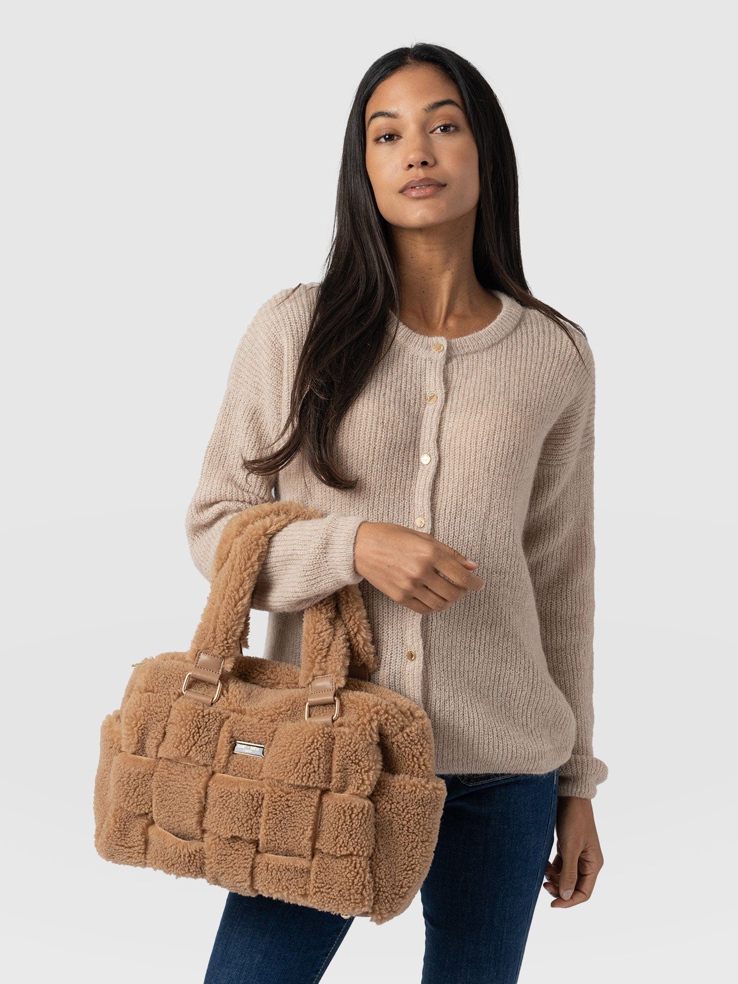 Woven Duffle Bag - Caramel