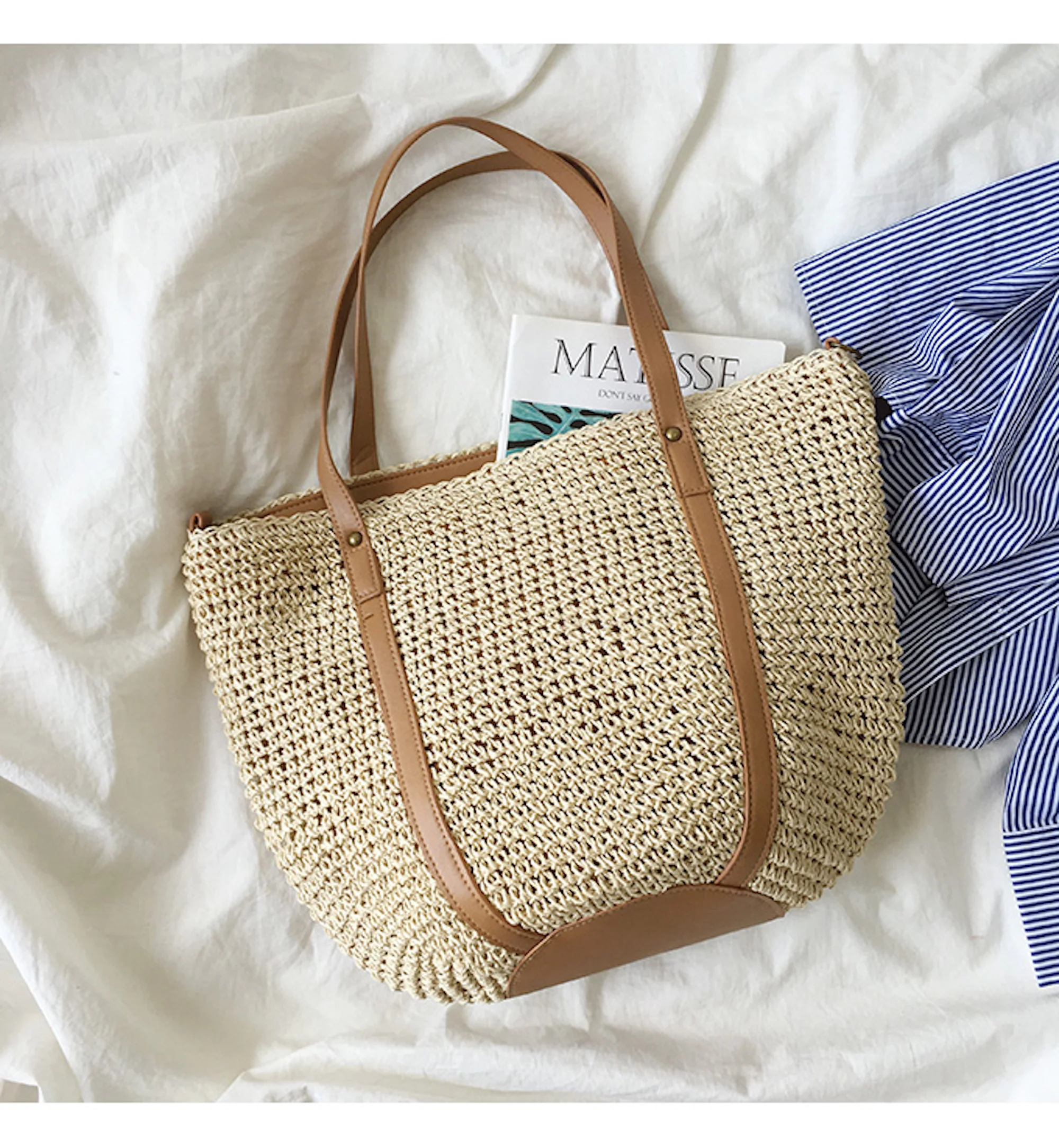 Handbags Large Straw Woven Tote Bag