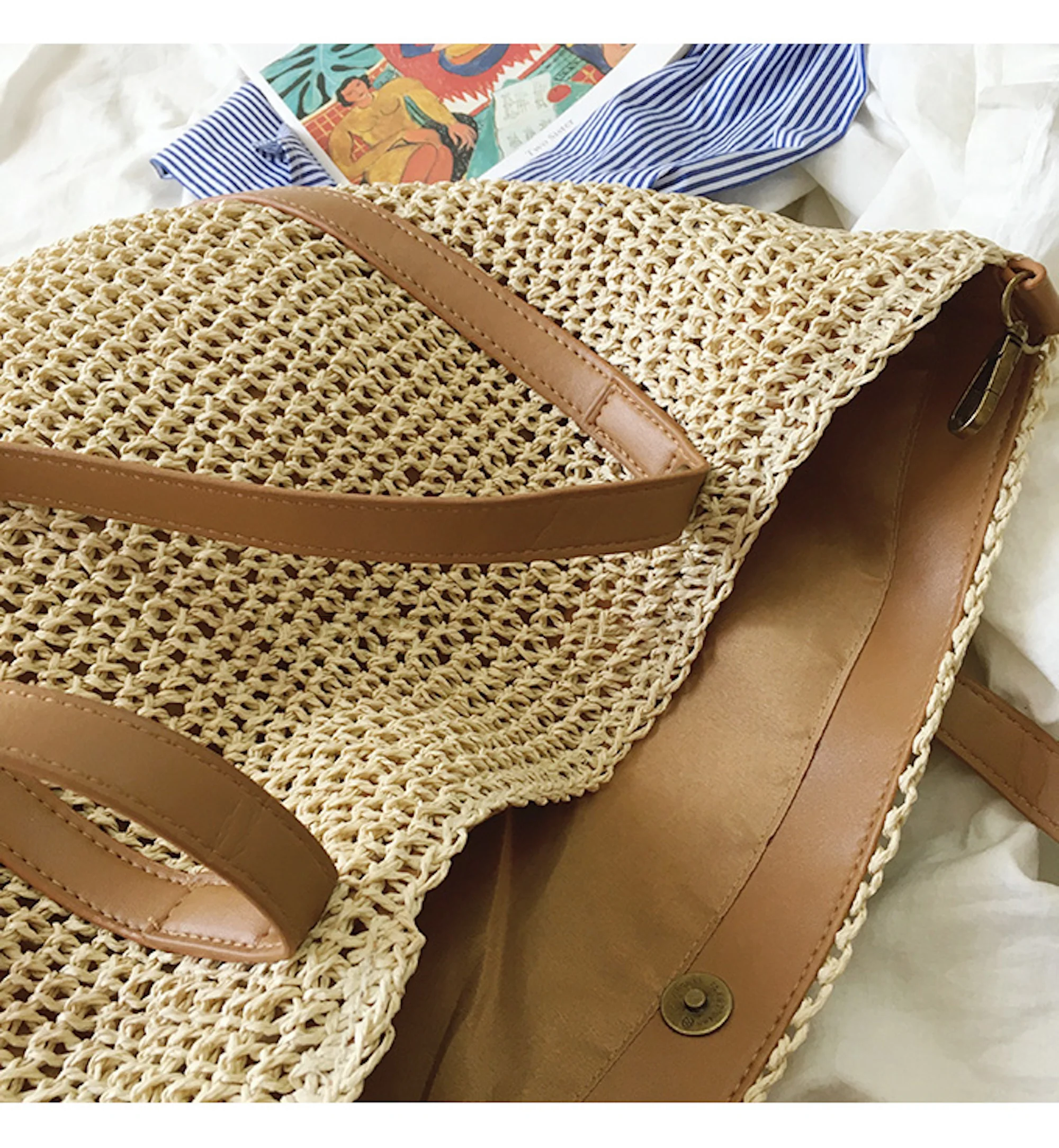 Handbags Large Straw Woven Tote Bag