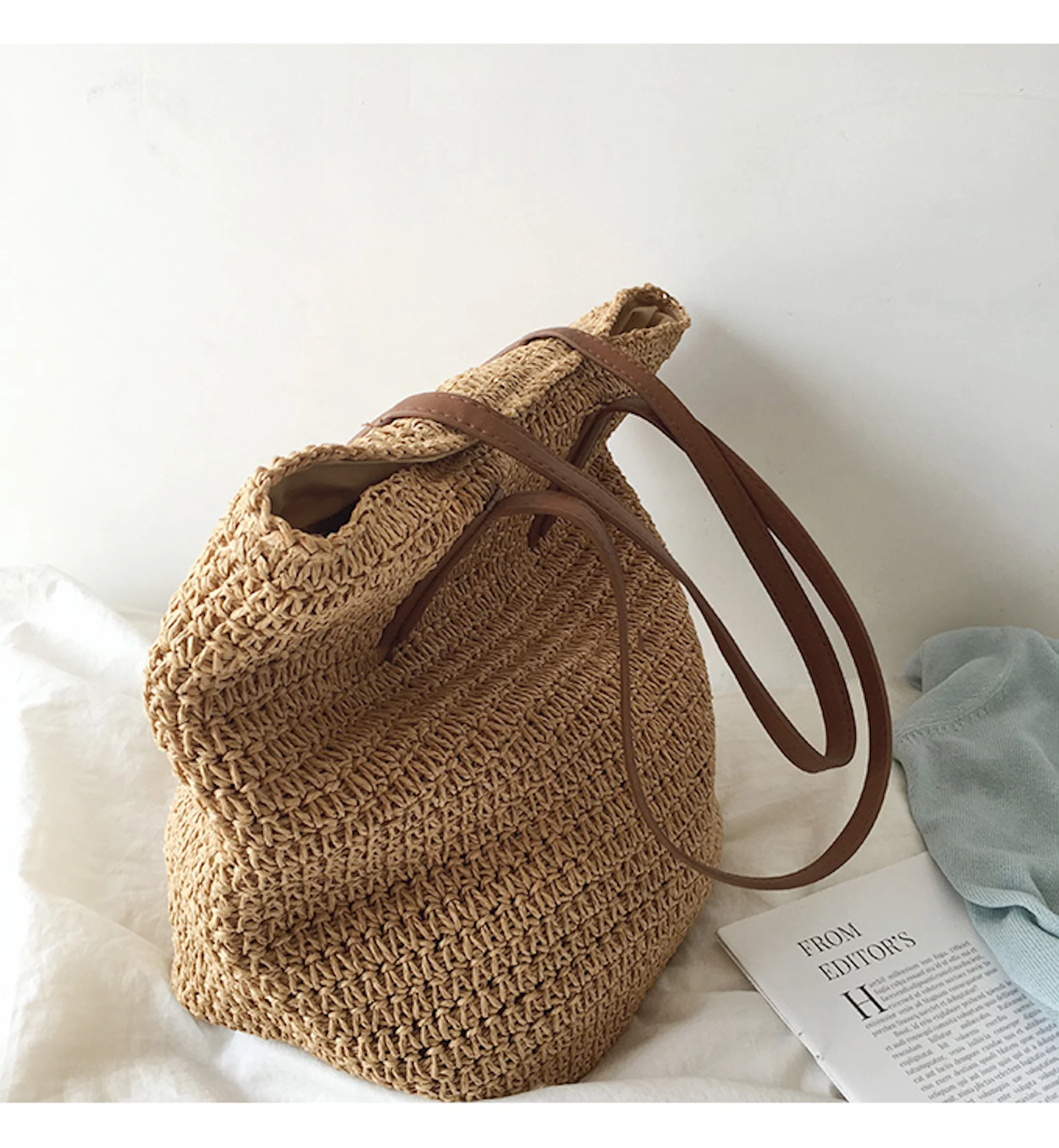 Handbags Retro Straw Woven Tote Bag