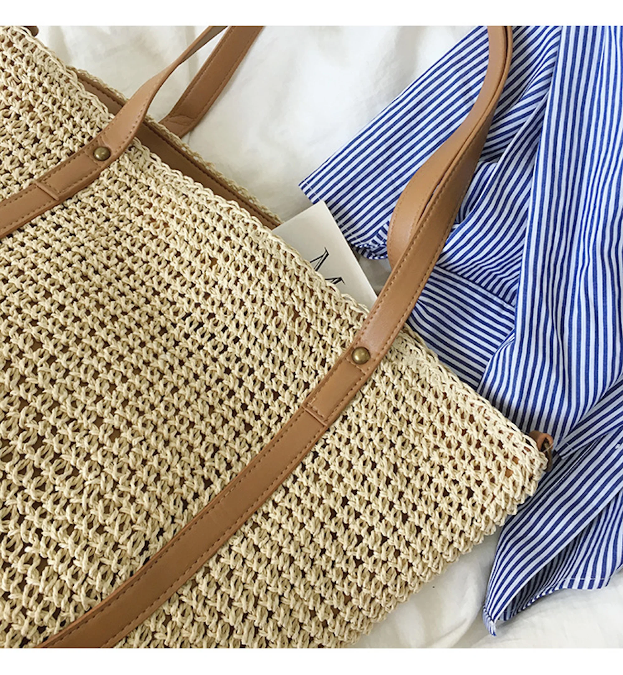 Handbags Large Straw Woven Tote Bag