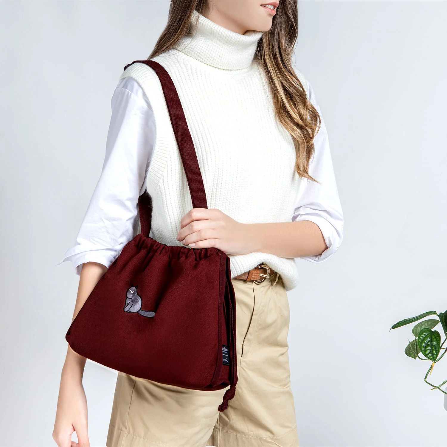 Furry Drawstring 37 Crossbody Bag