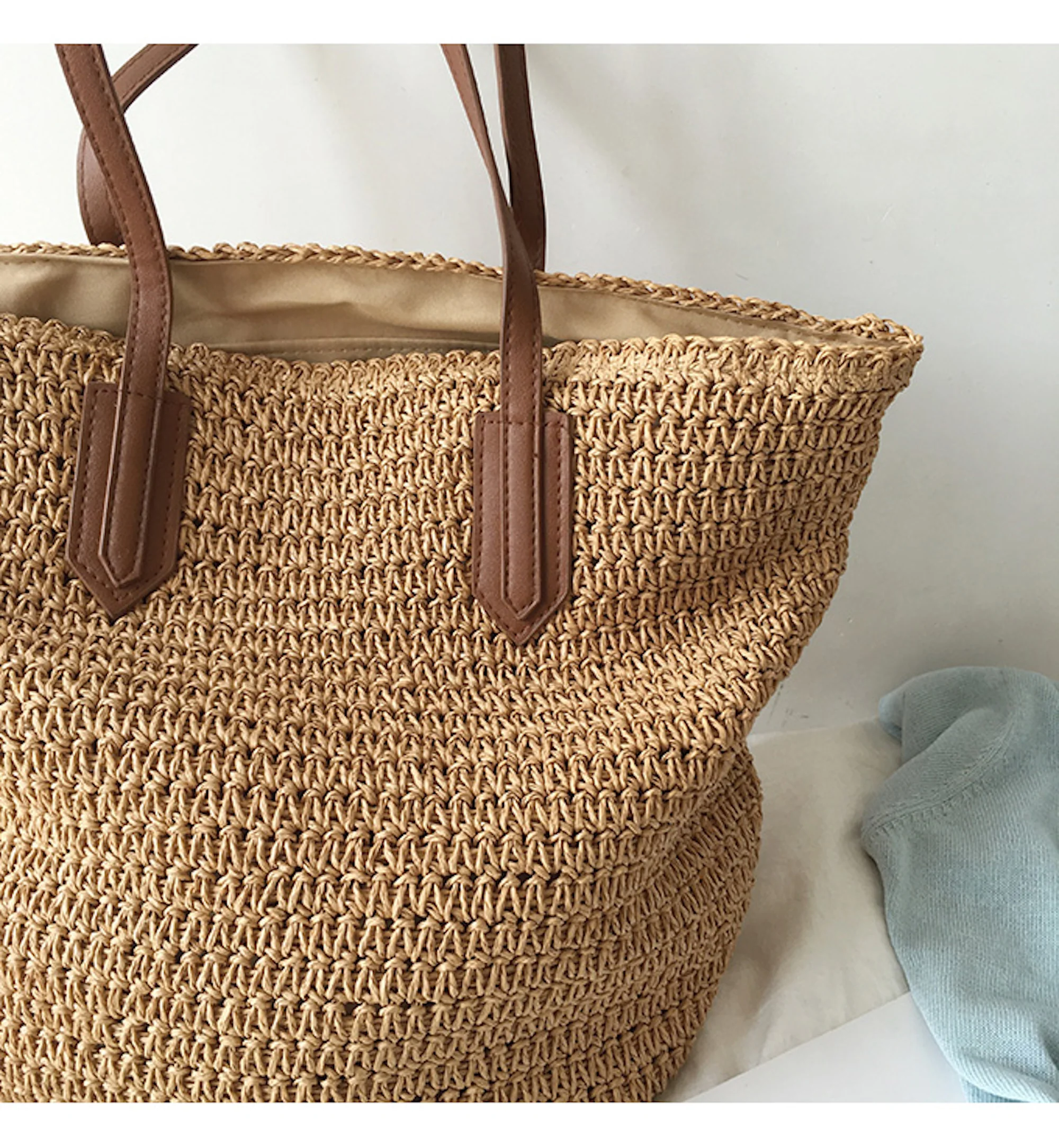 Handbags Retro Straw Woven Tote Bag