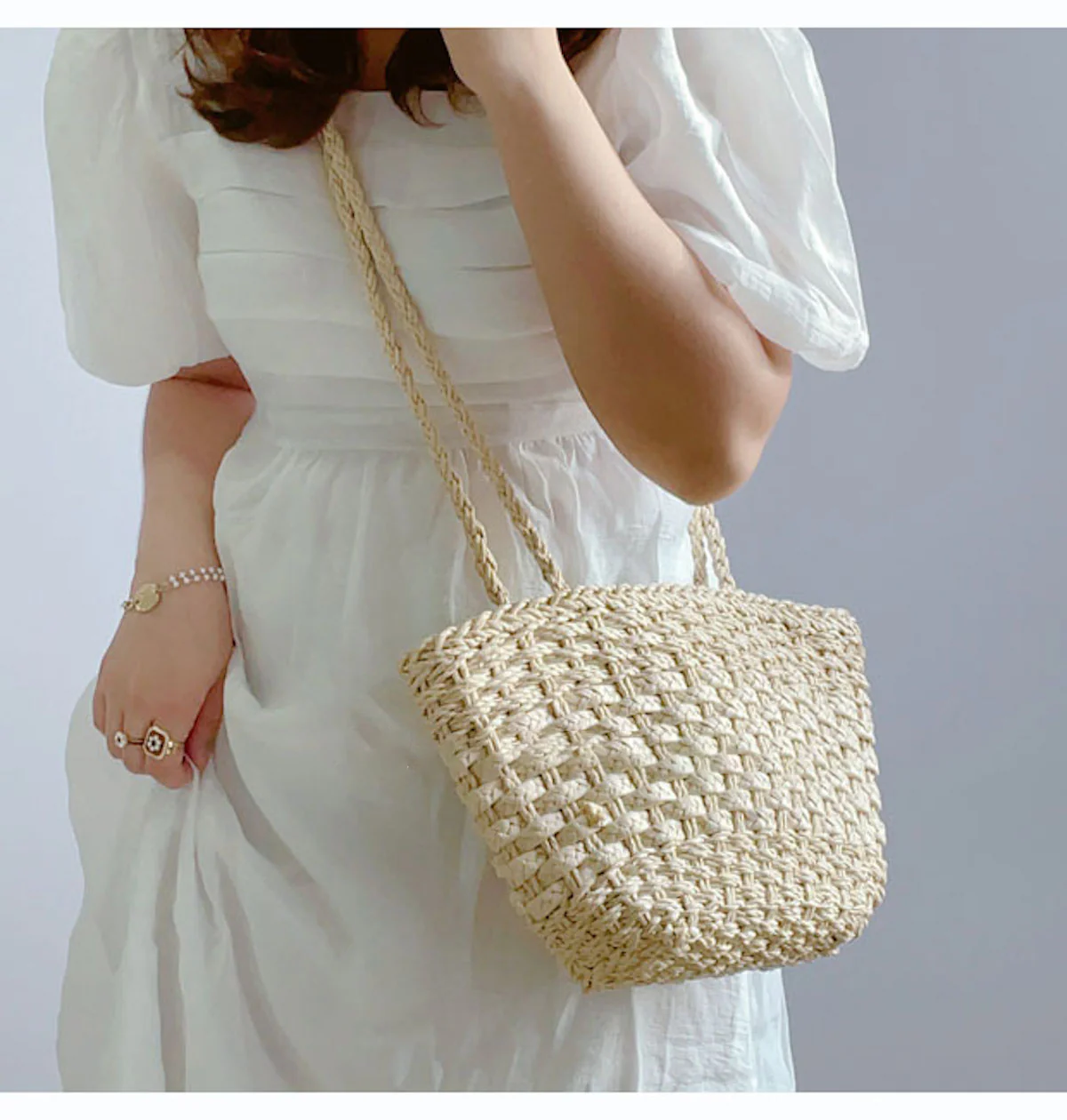 Handbags Simple Woven Straw Tote Bag