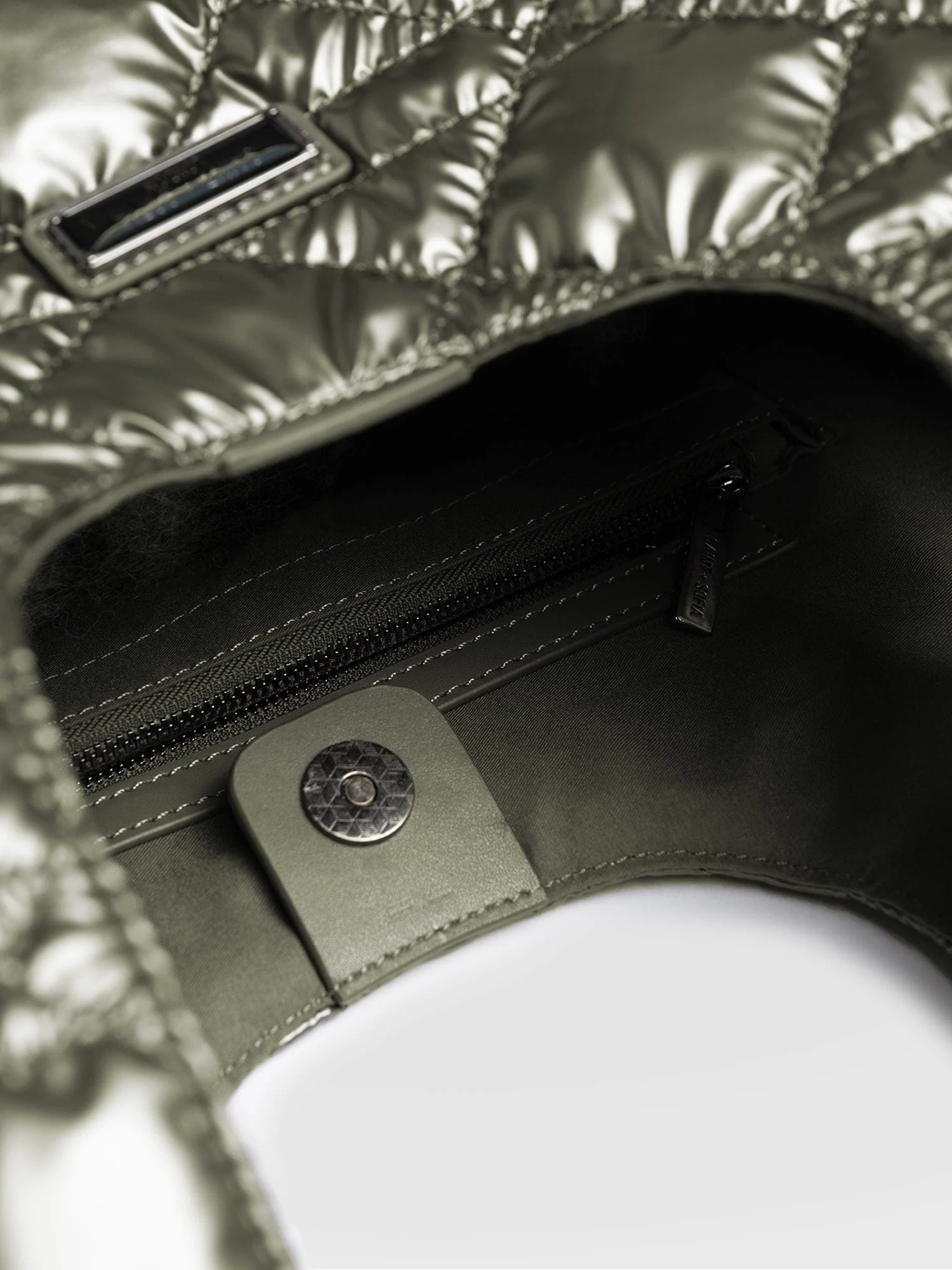 Shoulder Tote Bag - Metallic Khaki