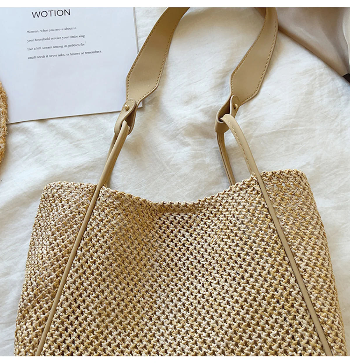 Handbags Straw Woven Work Tote