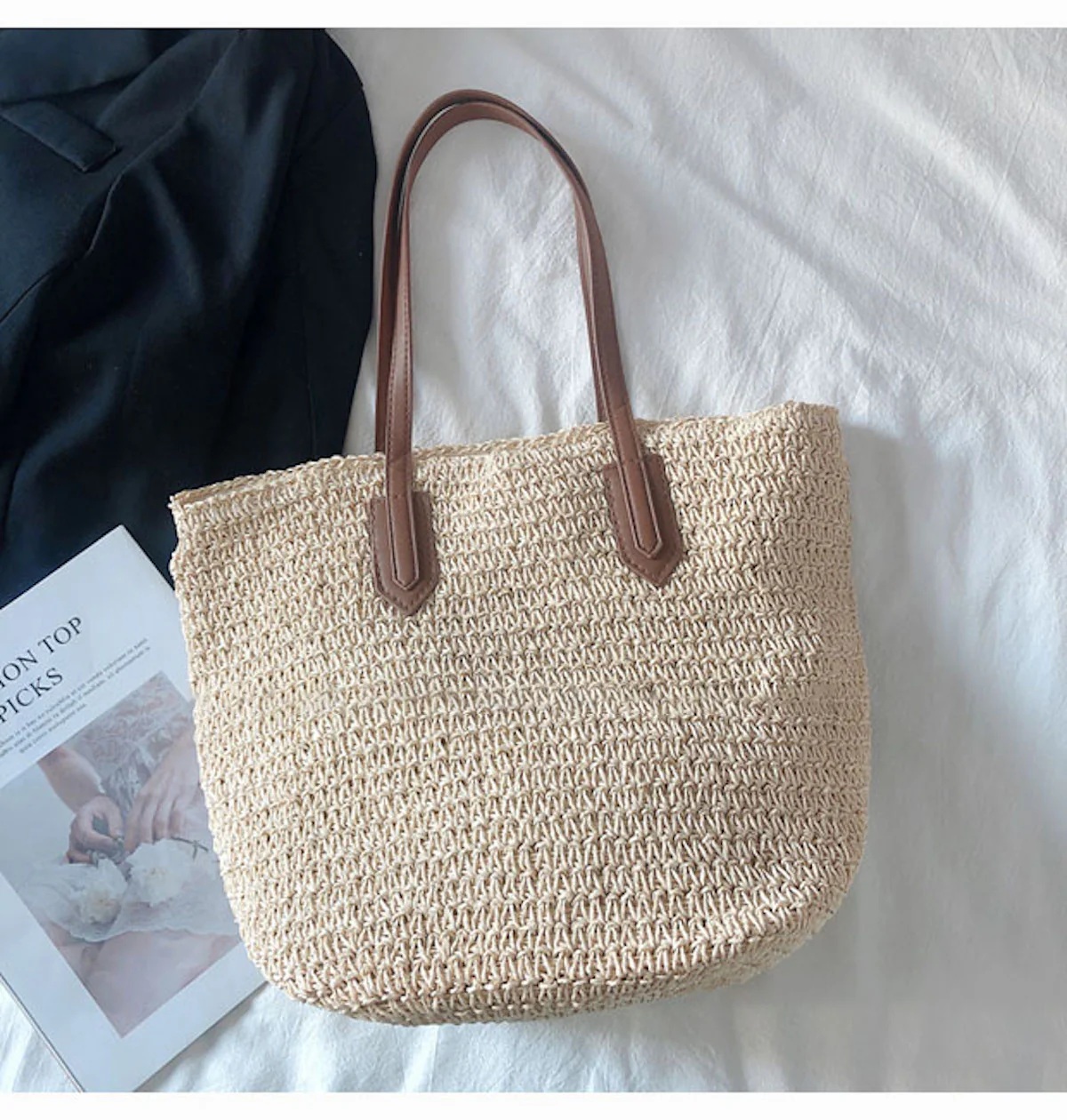 Handbags Retro Straw Woven Tote Bag