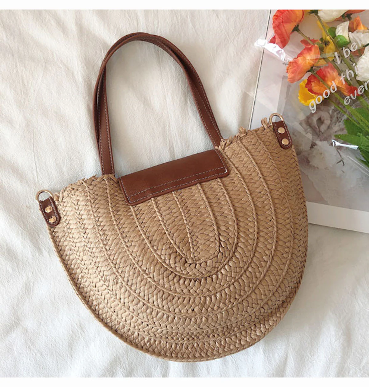 Handbags Straw Half Moon Summer Purse