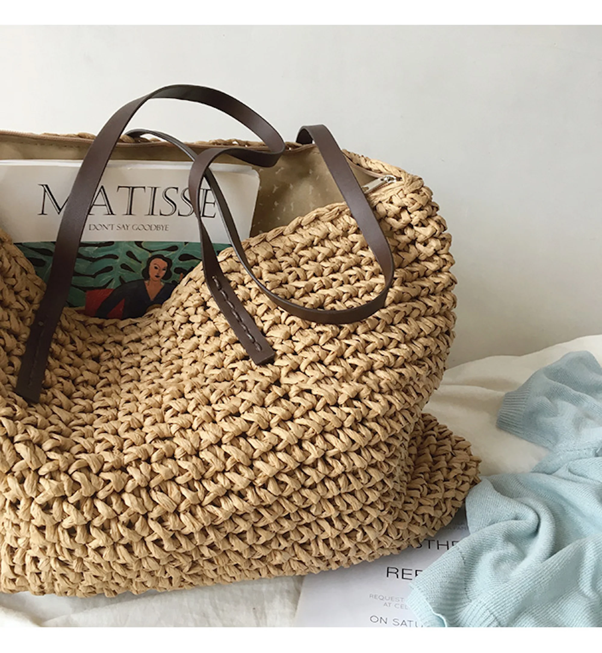 Handbags Everyday Large Straw Woven Summer Bag