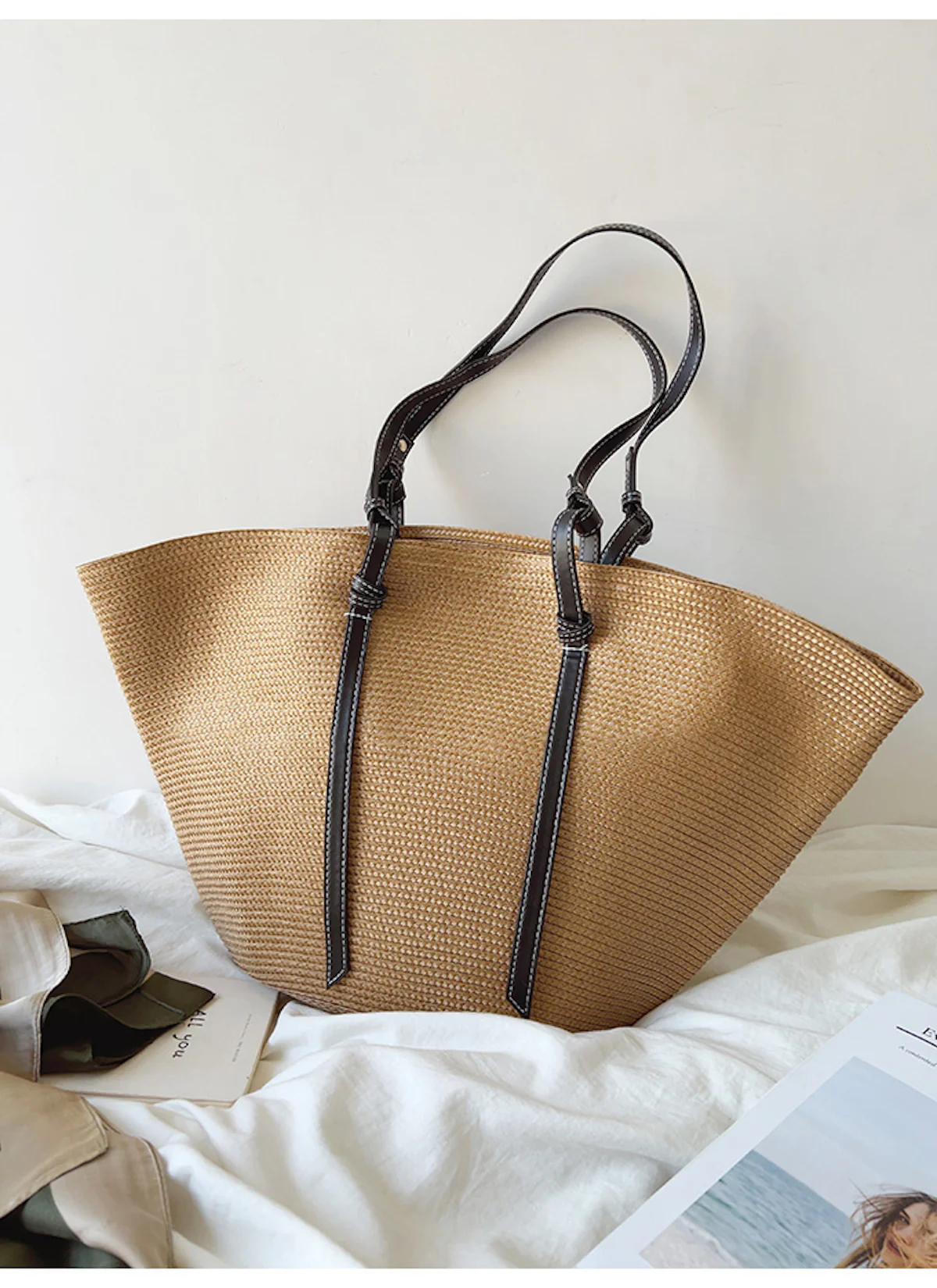 Handbags Large Shell Shaped Straw Purse Beach Bag