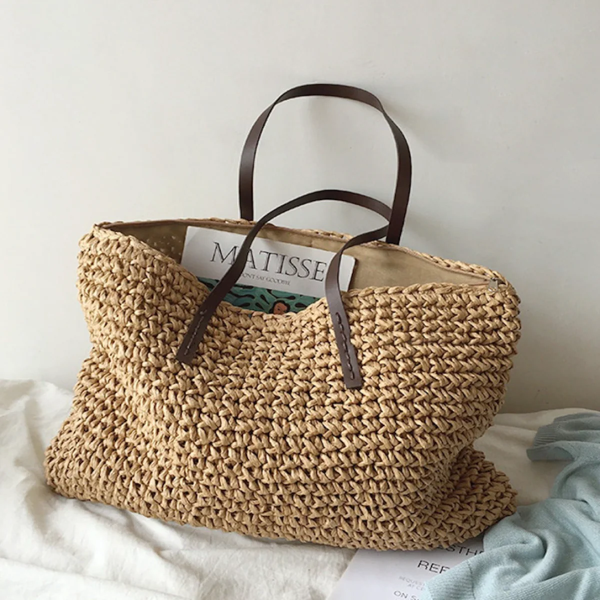Handbags Everyday Large Straw Woven Summer Bag