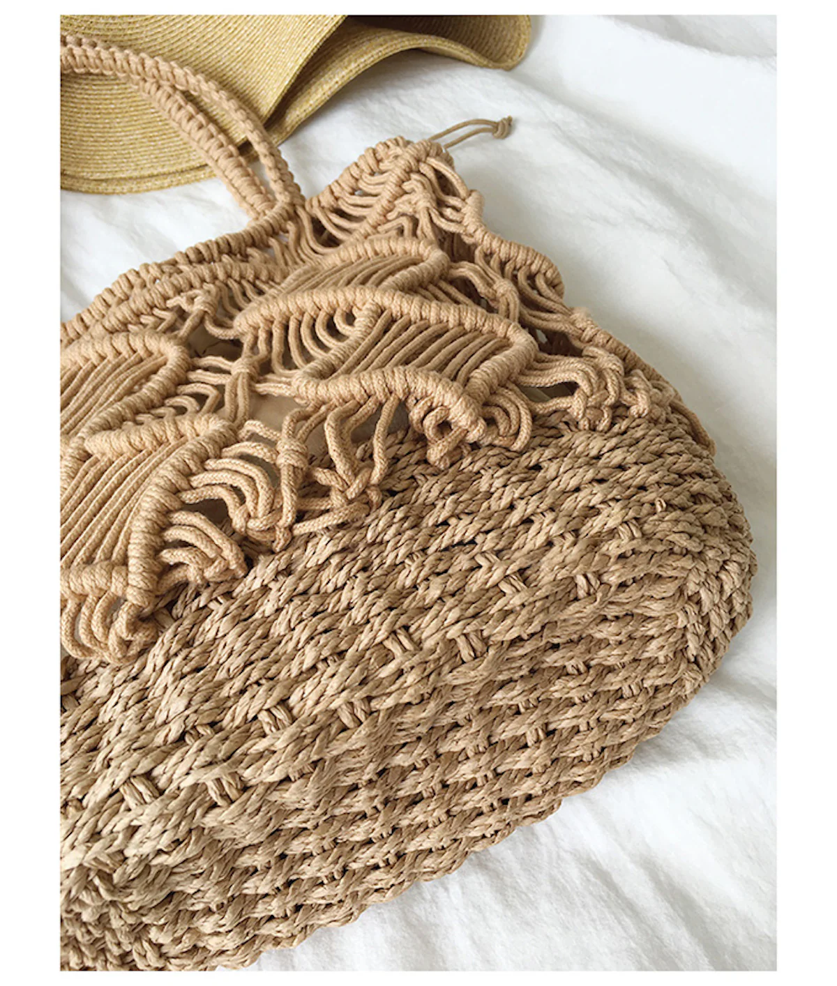 Handbags Straw Bottom Cotton Handbag