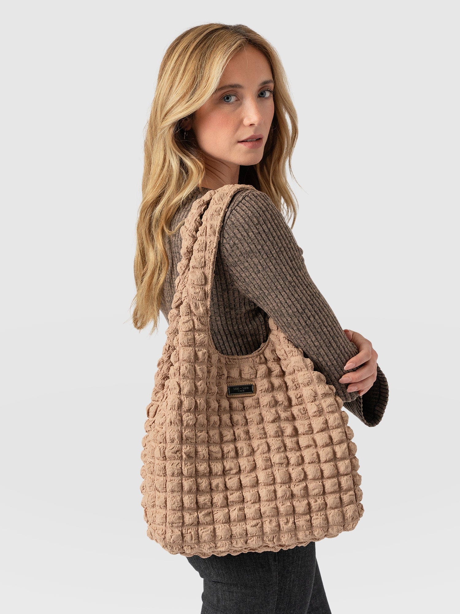 Shoulder Tote Bag - Beige